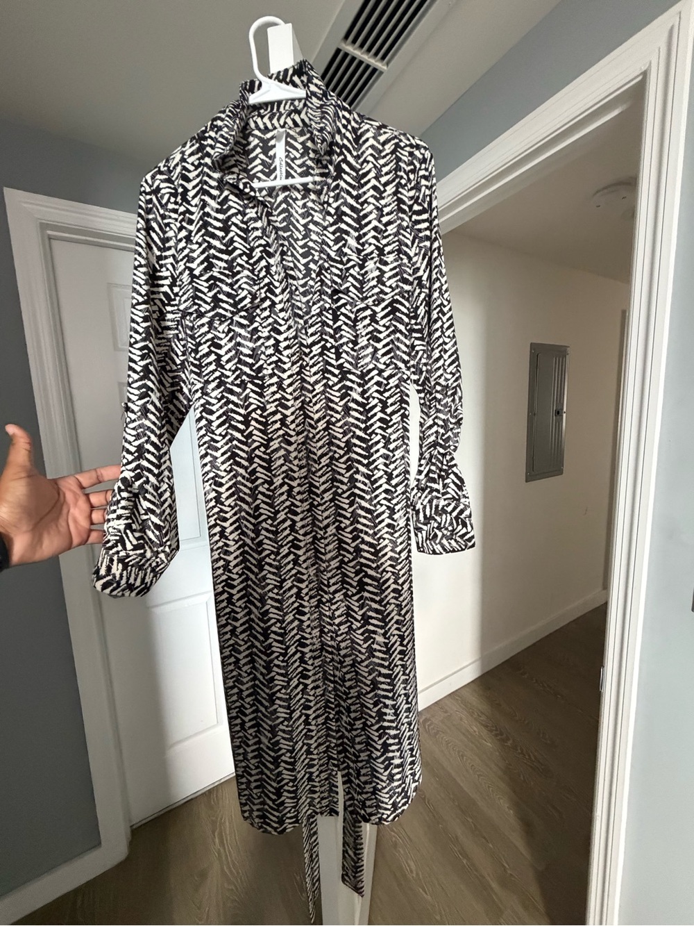 Black & White Printed Shirt Dress